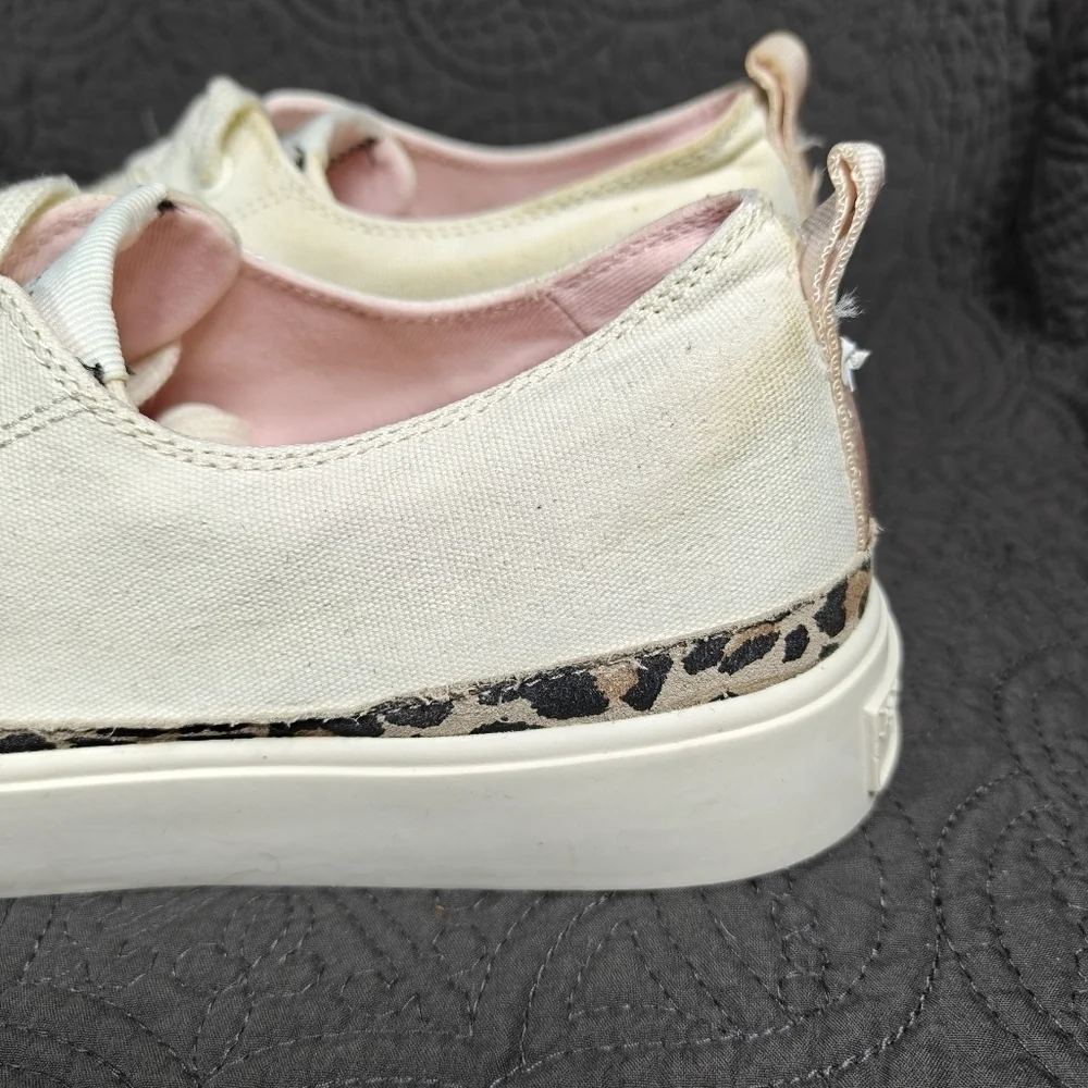 Kate Spade New York Women's Kaia Leopard Print Trim Platform Sneakers Canvas 7B